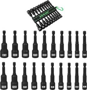 Swanlake Garden Tools 744759823571 20-piece Magnetic Nut Driver Set Metric And Sae 1/4 Inch Hex Shank Drill Socket