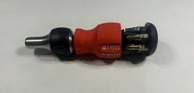 8453.r-30 Swiss Pb Stubby Ratcheting Screwdriver With Bit Holder And 6 Bits