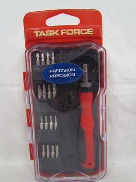 0277984 Task Force #0277984 Precision Screwdriver Set 18 Piece Carbon Steel Complete