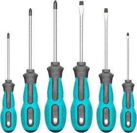 Tcwous 705353963827 Magnetic Screwdriver Set 6-piece Screw Driver Kit With 3 Phillips And Flat