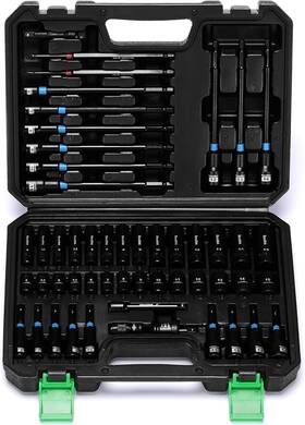 Tc058 Tecotek 1/4 Inch Drive Impact Socket Set 52pc Deep Sockets And Magnetic Nut Driver