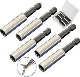 Tekprem 726084319851 1/4 Inch Strong Magnetic Extension Bit Holder 5 Pack Hex Shank Screwdriver Driv