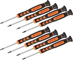 De-x16xo-197 Tekprem 8 In 1 Security Torx Screwdrivers With T3 T4 T5 T6 T7 T8 T9 T10 Bit