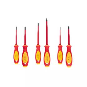 Tekton 711181616644 Phillips Slotted Square Insulated Screwdriver Set 6-piece #1-#2 5.5-6.5 Mm