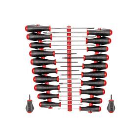 Drv45501 Tekton Screwdriver Set Multi-bit Hand Tool High-torque With Red Rails 22-piece