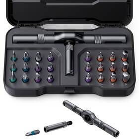 Teoukb 783970062055 24 In 1 Magnetic Screwdriver Set Diy Ratchet Multi Bit Magn
