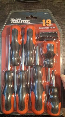Test Rite Products 823420879748 19 Piece Ultra-tough Ultra Steel Screwdrivers/ratchet/bits Factory Sealed