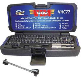 3.17-ukgja-985 Testel 088021767645 Vim Tools Vhc77 Ft77-pieceft Half Cut Stubby Bit Set
