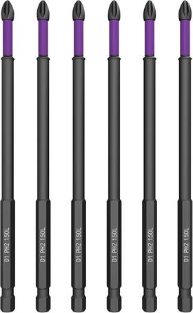 Tieec 769061873595 Magnetic Screwdriver Bits - #2 Impact Phillips 6 Inch Inches Pcs