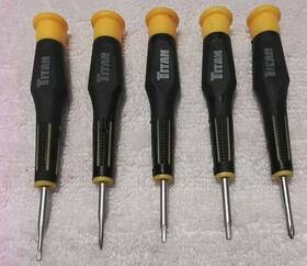 T44asds Titan 5pc Precision Cushion Grip 4 Inch Long Assorted Sizes Screwdriver Handle Set