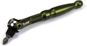 11325 Titan Tools 1/4 Inch Aluminum Swivel Head Micro Bit Driver Green