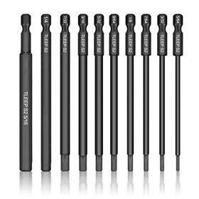 Tleep 10 X 1/4 Inch Hex Head Allen Wrench Drill Bits Long 100mm 5/16inch To 5/64