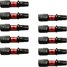 Tmax 711181119060 50 Pc T25 Torx Impact Torsion Driver Bits 1 Inch With 1/4 Hex Shank