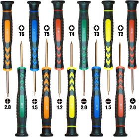 T6-t3 Tockrop-81 313113282219 11-piece Screwdriver Set - Torx Bit Phillips 2.0-1.2 Flathead 2.0-1.5