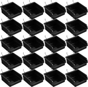556435 Tolare 20 Pack Pegboard Bins With Metal Hooks Black Storage
