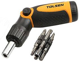 Tolsen 024596089580 Ratchet Screwdriver Set 14 Piece Slotted Pozi Torx Head