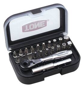 22pie Tone 953488282399 Bit Ratchet Set Brs20 1/4 Inch Hex Shank Black