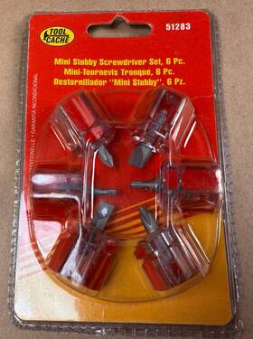 Tool Cache 042374441546 In Package - 6pcs Set Mini Short Stubby Phillips Slotted Screwdriver Kit