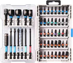 01086001 Toolant 52-piece Impact Driver Bit Set S2 Steel Hex Torx Phillips Slotted Nut