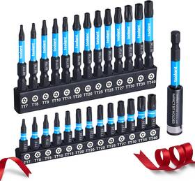 Toolant 711181082272 Impact Torx Bit Set 27pcs Tt7-tt40 Christmas Stocking Tool Gifts