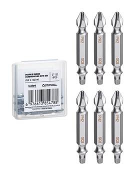 Toolant 976613854788 Double-ended Screwdriver Power Bit 6pcs 2 Inch Ph2/sq2 #2 Phillips /#2 Squar
