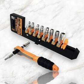 Tmk19778 Toolmak Ratchet Bits And Socket Set 19pcs