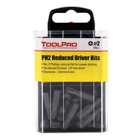 Toolpro 711181508048 2r Alloy Steel Phillips Bits In Interlocking Storage Box 50-piece