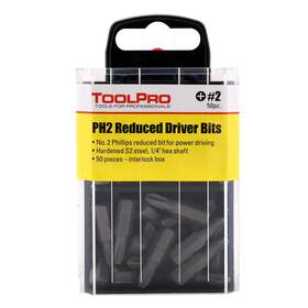 Toolpro 744759859495 #2 Phillips Bits 50 Pack In Interlocking Storage Box