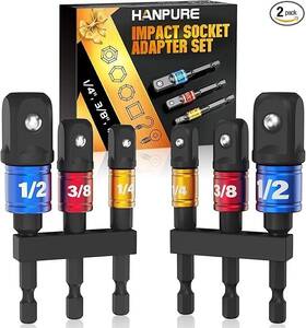 B0bfkxy7l4 Tools Worlds Impact Socket Adapter Set For Drill - Men Gadgets 1/4 Inch 3/8 1/2 Impac