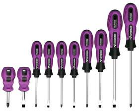 Sd-0216 Top Forza Electronics Technology Co. Ltd. 10pc Magnetic Screwdriver Set Purple And Black Non-slip Handle Grips Carry Case