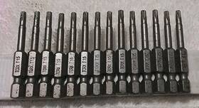 14t15 Torx 14pc Bit T-15 1/4 Inch Hex 2 Long Set