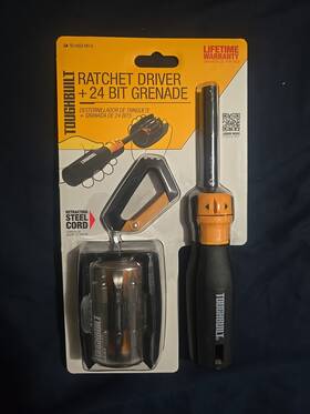 Tb-h5s2-mr-a Toughbuilt 810023386728 Ratcheting Multi-bit Driver 24-bit Grenade New
