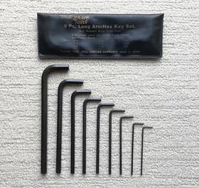 6746 Truecraft Vintage Tools 9 Pc. Long Arm Hex Key Set No. Made In Japan
