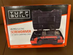 Tuff Built 715786028086 45 Pcs Electric Screwdriver With Carrying Case Sealed Nib Cordless