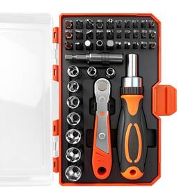 Tuolewe Tlw260114 42 In 1 Ratcheting Screwdriver Set With Rotating Handle Wrench Tool Kit For Bike