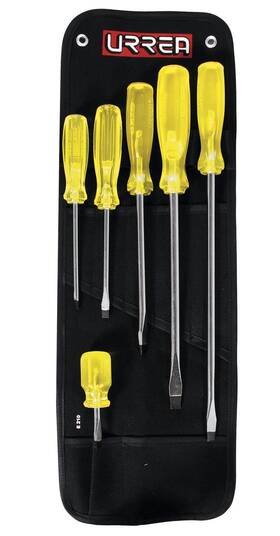 9600b Urrea 660731622980 Amber Handle Screwdriver Set With Flat Tip 6piece