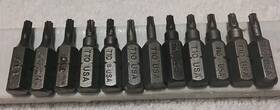 12t10 Usa-made 12pc In T-10 Torx Driver Bit Set 1/4 Inch 1