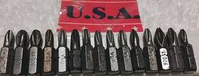 15usa Usa-made 15pc Assorted Phillips 1/4 Inch 1 Hex Driver Bit Set