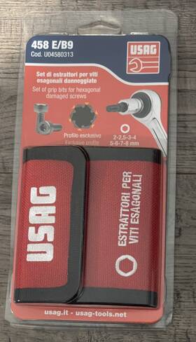 609-1 Usag 458 E/b9 X-grip 1/4 Inch Mm Metric Grip Bit Set 9pcs With Pouch