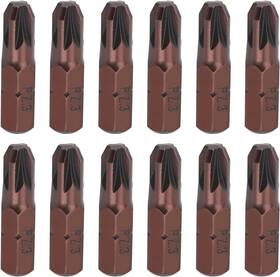 Utoolmart 889325490259 12pcs Pz3 Pozidriv Screwdriver Bits 25mm Length 1/4 Brown