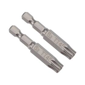 Uxcell 041814211541 2pcs Torx Bits 1/4 Inch Hex Shank 50mm Length Magnetic T45 Screwdriver