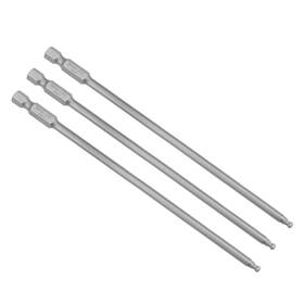 Uxcell 041814382517 3pcs Ball End Hex Bits 1/4 Inch Shank 150mm Magnetic H3 Head Screwdriver Bit Uxcell 041814382517 3pcs Ball End Hex Bits 1/4 Inch Shank 150mm Magnetic H3 Head Screwdriver Bit