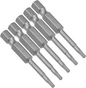 18071300 Uxcell 5 Pcs T8 Magnetic Torx Screwdriver Bits 1/4 Inch Hex Shank 2-inch