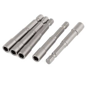 Uxcell 602451202196 5pcs 6.3mm 1/4 Inch Hexagon Shank 5.5mm Hex Nut Socket Driver Bit Adapter