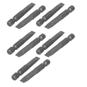 Uxcell 604267017964 10pcs 6mm Tip 1/4-inch Hex Shank Magnetic Slotted Screwdriver Bits Matte
