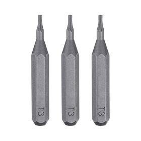Uxcell 619668373496 3pcs T3 Magnetic Torx Screwdriver Bit 5/32 Inch Hex Shank 28mm Length S2 Steel