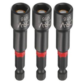 Uxcell 632702199760 3pcs Nut Driver Drill Bits 5/16 Inch Socket 1/4 Hex Shank 3 Magnetic Setter