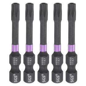 Uxcell 632702896522 5pcs Tt27 Torx Impact Screwdriver Bit 1/4 Inch Hex Shank 2 Long Magnetic With Hole