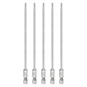 Uxcell 639664011376 5pcs T8 Security Torx Bit 1/4 Inch Hex Shank 6 Long Tamper Resistant Star Bits