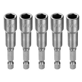 Uxcell 641832813729 5pcs Nut Driver Drills Bit 5/16 Inch 6-point Socket 1/4 Hex Shank Setter